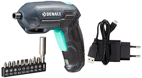 Denali by SKIL - 3.6V cordless screwdriver with 9-bit set and holder, blue color.