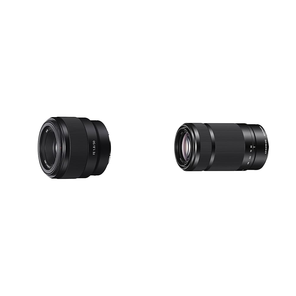 Sony SEL-55210 tālummaiņas objektīvs melns un SEL-50F18F standarta objektīvs melns