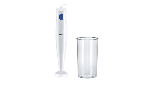 Braun rokas mikseris MQ10.001PWH + mērtrauka 600 ml, 5 gadu apkalpošana, viegls, EasyTwist sistēma vieglai piederumu maiņai, Splash Control tehnoloģija bez šļakatām