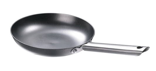 Schulte-Ufer Iron-Star 1450-20 - 20 cm uncoated iron frying pan, 0.90 l capacity, silver finish.