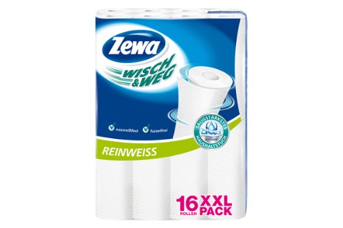 Papīra dvieļi Zewa Wisch und Weg Haushaltstücher "Reinweiß", 1 iepakojums (1 x 16 ruļļi)