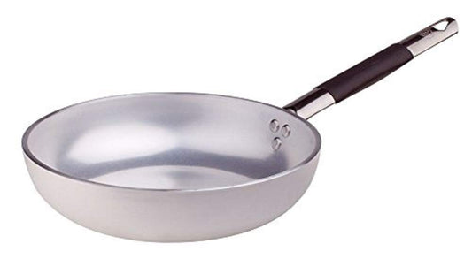Pentole Agnelli aluminum frying pan with 1 handle, 5 mm thickness, 32 cm diameter, ideal for even heat distribution.