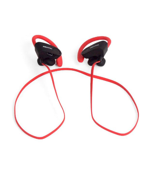 PRIXTON AB100 Bezvadu sporta austiņas - Bluetooth, ergonomisks dizains, sarkans, ideālas sporta aktivitātēm.