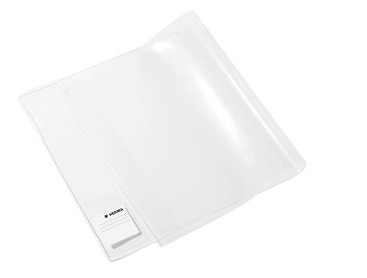 HERMA 14265 grāmatu vāciņš 26,5 x 54 cm Basic, caurspīdīgs grāmatu apvalks ar marķējuma etiķeti un malu aizsardzību no noturīgas polipropilēna plēves
