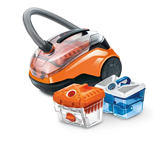 THOMAS CYCLOON HYBRID - Pet hair and odor vacuum cleaner, orange/black, ideal for families with pets.