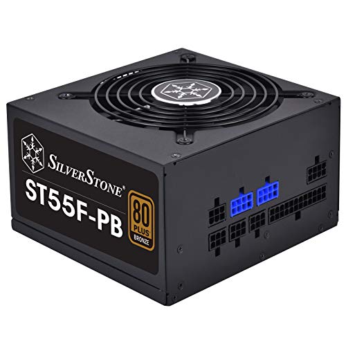 SilverStone SST-ST55F-PB - 550W 80 Plus Bronze ATX power supply, 120mm fan, fully modular design, quiet operation.
