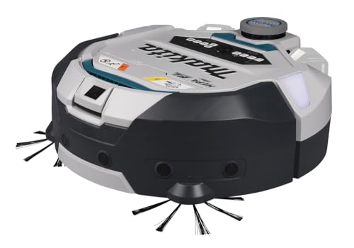 Makita DRC300Z putekļu sūcējs robots - 18V, bez akumulatora un lādētāja, balts/melns, efektīva putekļu uzsūkšana.