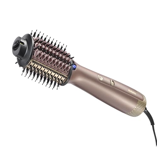 BaByliss Air Power Volume - 2-in-1 Siltā gaisa suka un siltuma suka, MITRĀ un ŽĀVĒŠANAS režīms, izlīdzinoša siltā gaisa suka ar 3 temperatūras iestatījumiem, jonu tehnoloģija, keramikas pārklājums, zelta, AS95E