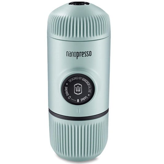 BaregAB WACACO Nanopresso - Portable espresso maker with protective case, ideal for camping, travel, and office use (Arctic Blue)