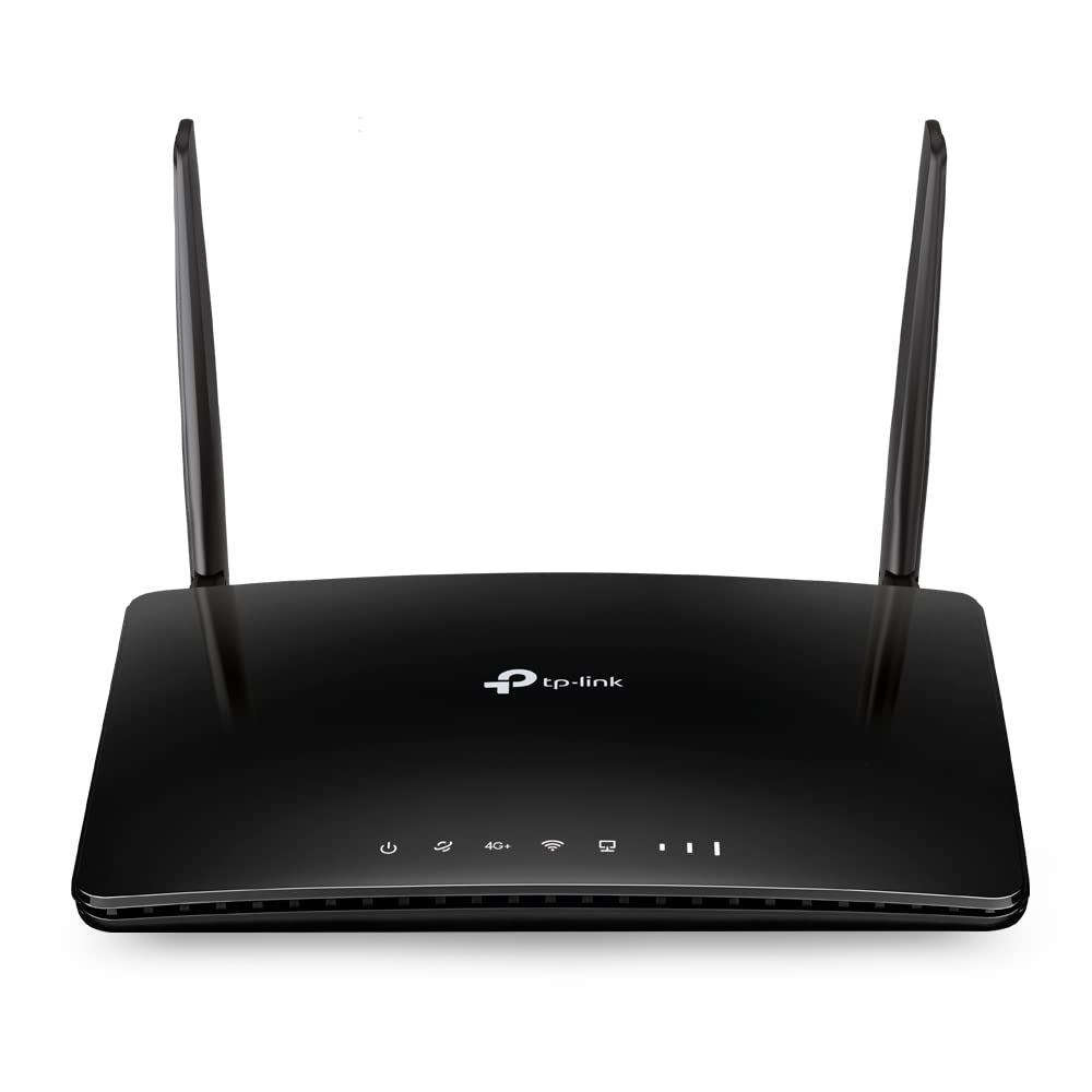 TP-Link Archer MR500 AC1200 LTE maršrutētājs Dualband 4G + Cat6-Gigabit-WLAN maršrutētājs (300 Mbit/s lejupielādē, Dualband, 300 Mbit/s 2.4GHz un 867Mbit/s 5GHz + brīvi konfigurējams LAN/WAN ports) melns