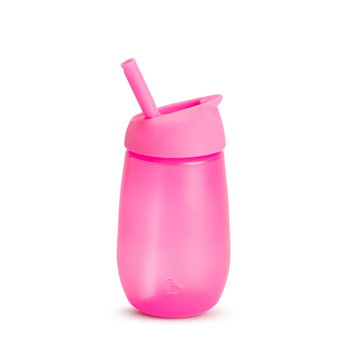 Mācību krūze bērniem Munchkin Simple Clean ar salmiņu, BPA nesaturoša, neizšļakstoša, no silikona, 10oz/296ml, rozā