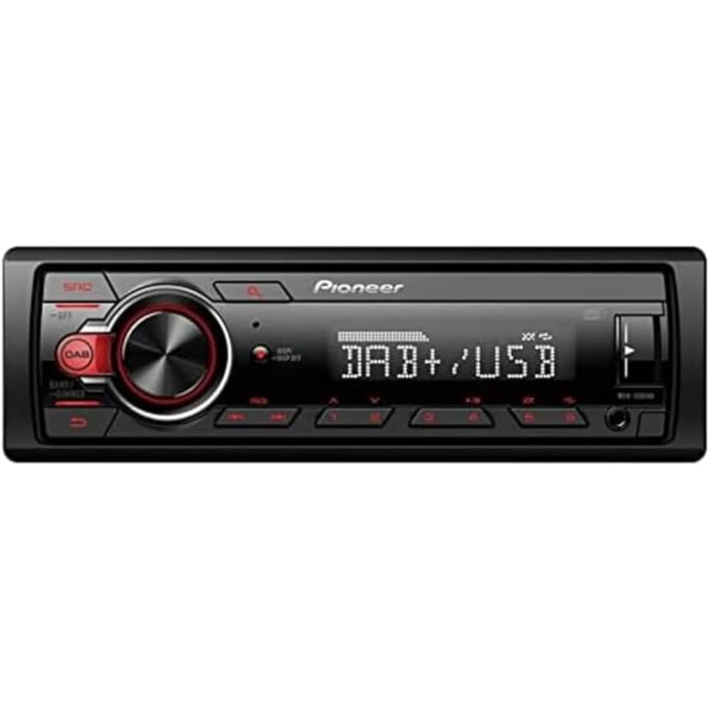3. Pioneer MVH-130DAB, 1-DIN autoradio ar RDS un DAB+, USB, AUX ieeja, zema uzstādīšanas dziļums