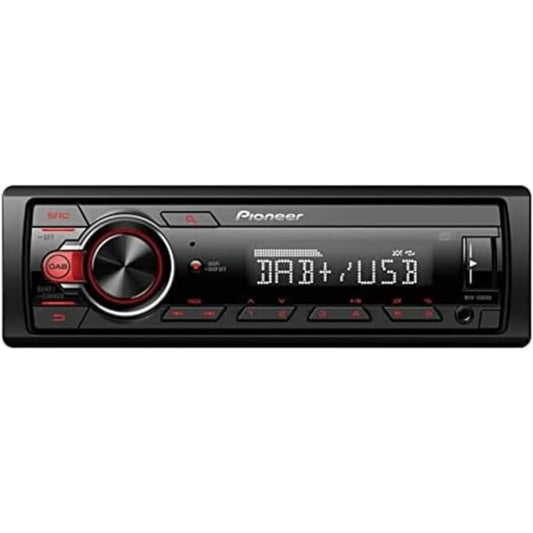 3. Pioneer MVH-130DAB, 1-DIN autoradio ar RDS un DAB+, USB, AUX ieeja, zema uzstādīšanas dziļums