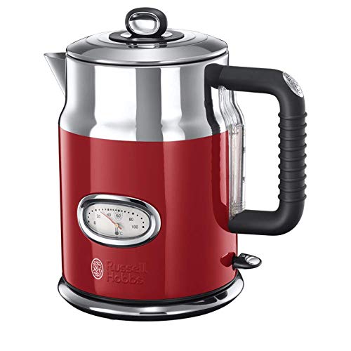 Russell Hobbs Vintage Kettle 21670-70 - 1.7L, 2400W, quick boil, water temperature indicator, retro design, stainless steel.