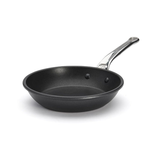 de Buyer PANNA GUSSALU AR NERŪSĒJOŠĀ TĒRAUDA ROKTURI CHOC - 20 cm, black, durable stainless steel handle, versatile cookware