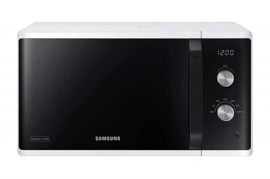 Samsung MW3500 mikroviļņu krāsns MS23K3614AW/EG / 800 W / 23 L iekšējā tilpums / 48,9 cm platums / skrāpējumiem izturīga keramikas emalja iekšpuse / 6 jaudas līmeņi / balta