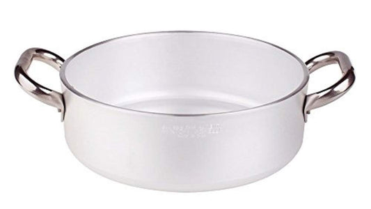 Pentole Agnelli ALMR110655 - 5 mm professional aluminum pan, low radiation, cylindrical stew pot, 51.5 L capacity.
