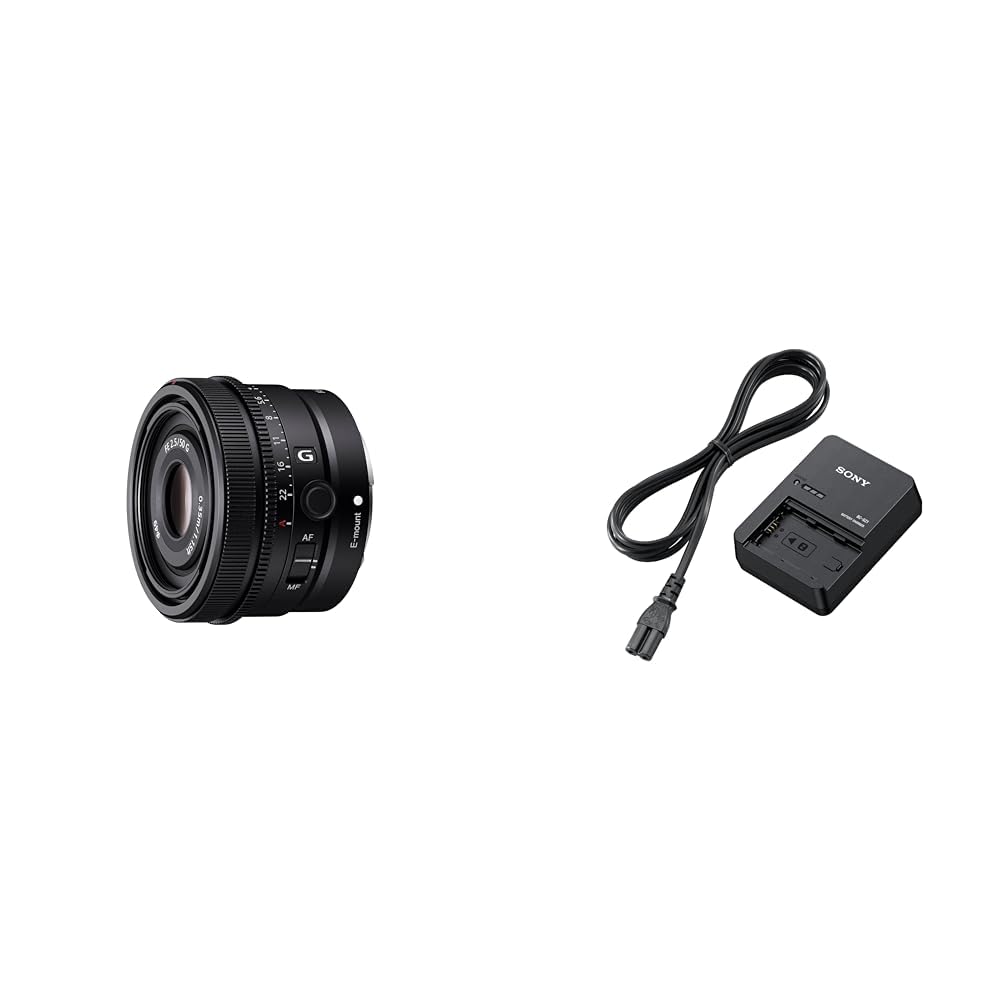 Sony SEL50F25G | Pilna formāta FE 50mm F 2.5 G - Premium G sērijas objektīvs ar fiksētu fokusu un BC-QZ1 (ātrās uzlādes ierīce NP-FZ100 akumulatoriem)