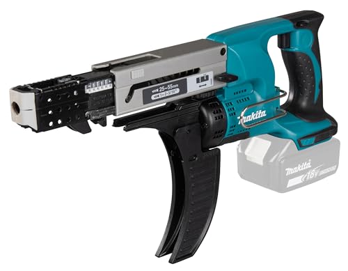 Makita DFR550Z - 18V cordless screwdriver for 25-55mm screws, lightweight design, ideal for professional use.