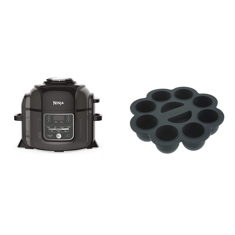 Ninja Foodi Multivārītājs [OP300EU] Tender-Crisp tehnoloģija, melns un pelēks & silikona miniforma, ideāli piemērots kūciņām un mafinām [4382J300EUUK]