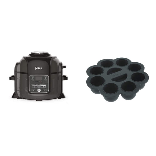 Ninja Foodi Multivārītājs [OP300EU] Tender-Crisp tehnoloģija, melns un pelēks & silikona miniforma, ideāli piemērots kūciņām un mafinām [4382J300EUUK]