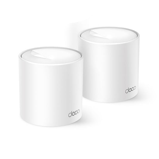 TP-Link Deco X1500 Mesh WLAN komplekts (2 iepakojumi), Wi-Fi 6 AX1500 divjoslas maršrutētājs un atkārtotājs, 2X gigabita porti katrai vienībai, ieteicams mājām ar 3-4 guļamistabām, visaptveroša jauniešu aizsardzība, WPA3