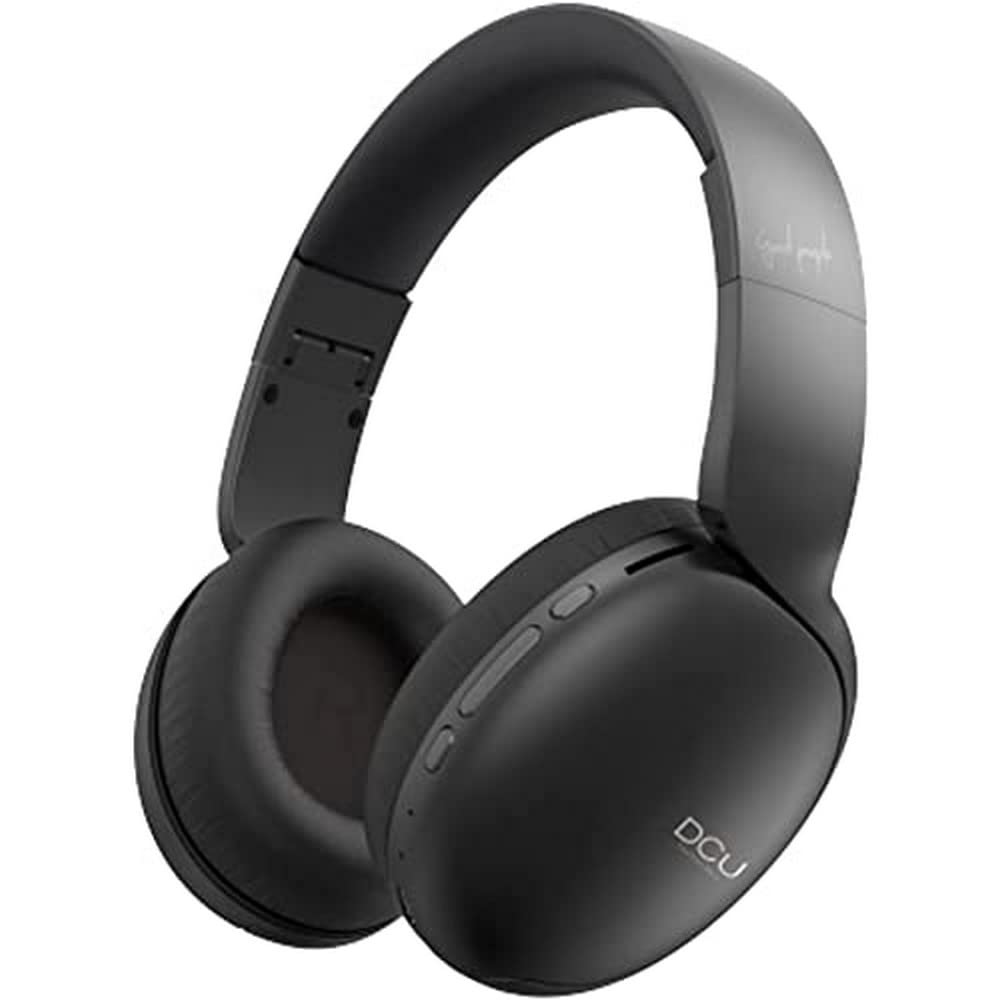 DCU TECNOLOGIC - Bluetooth, foldable, multifunctional headphones, 8-hour battery life, wired and wireless, black.