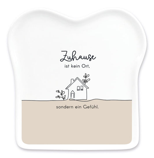 Grafikas darbnīca darbnīca tosta šķīvis ar teikumu porcelāns mājās, balts