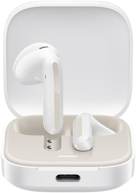 Xiaomi Redmi Buds 6 Active - Bluetooth austiņas, 30h akumulatora darbības laiks, trokšņu slāpēšana, IPX4, balts.