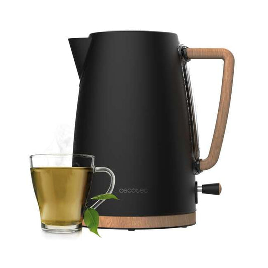 Cecotec ThermoSense 200 Woody - 1.7L stainless steel kettle, 2200W, elegant design, 360º base, removable anti-scale filter.