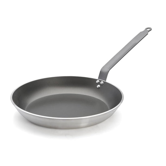 DE BUYER cepšanas panna - apaļa, triecienizturīga, alumīnija, nelipīgs pārklājums, Ø 36 cm, pelēka