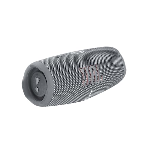 JBL Charge 5 Bluetooth skaļrunis - Pelēks - Ūdensizturīga, portatīva boombokss ar iebūvētu powerbank - Viena akumulatora uzlāde līdz 20 stundām bezvadu mūzikas baudīšanas.