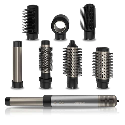 Cecotec gaisa suku žāvētājs, stilizētājs, izlīdzināšanas dzelzs daudzfunkcionāls iekārta 8 in 1 Bamba AirGlam Y. 1400 W, Coanda tehnoloģija, 3 ātrumi, 3 temperatūras, inteliģenta siltuma kontrole, 110000 apgr./min.