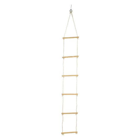 small foot virvju kāpnes ar sešiem koka pakāpieniem, 2 m, kāpelēšanas rotaļlieta lietošanai iekštelpās un ārā, līdz apm. 75 kg, 1048, brūna