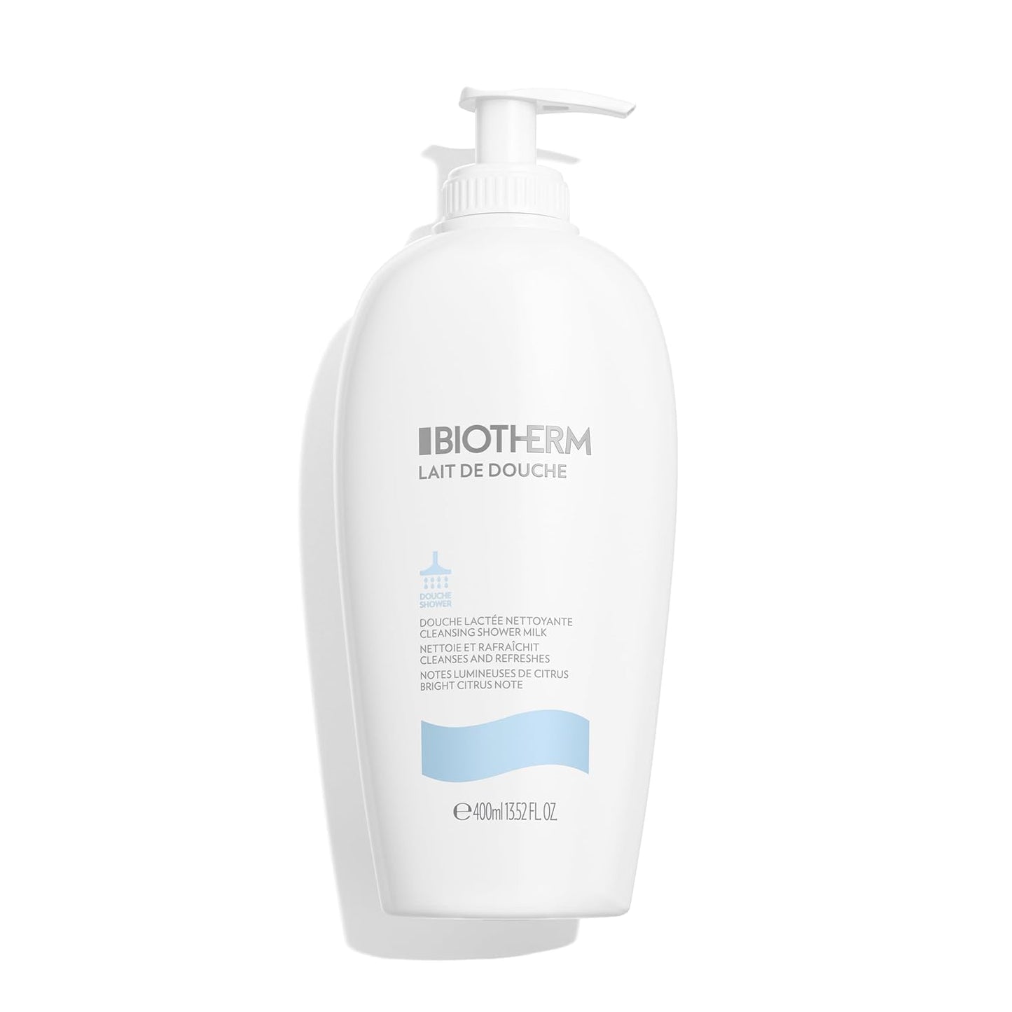 Dušas želeja Biotherm Lait De Douche, atsvaidzinoša dušas krēma ar Life Plankton un citrusaugļu ekstraktiem, mitrinoša ķermeņa mazgāšanas želeja, 400 ml