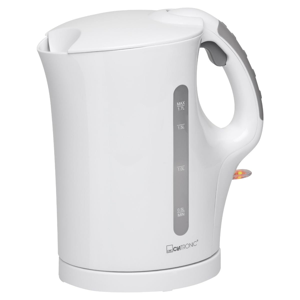 Clatronic® tējkanna WK 3819 - 1.7L, automātiska izslēgšana, izņemams kaļķa filtrs, 2200 vati, balta.