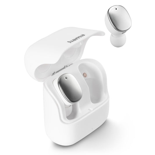 Hama Spirit Pure - True Wireless Bluetooth austiņas, mikrofonu, IPX5 ūdensizturīgas, 25h akumulators, balss vadība, baltas