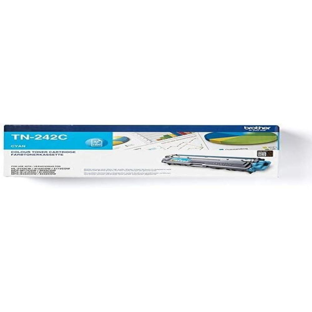 Brother TN242C - Original cyan toner cartridge for HL-3142CW, HL-3152CDW, DCP-9017CDW, MFC-9142CDN printers.