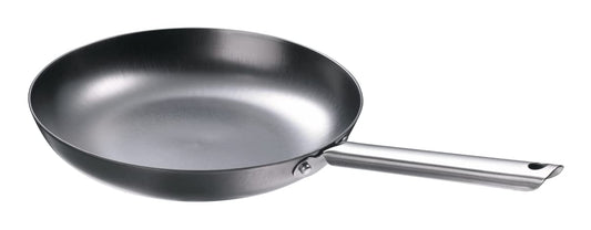 Schulte-Ufer Iron-Star 1450-28 - 28 cm uncoated iron frying pan, 2.6 l capacity, silver finish.