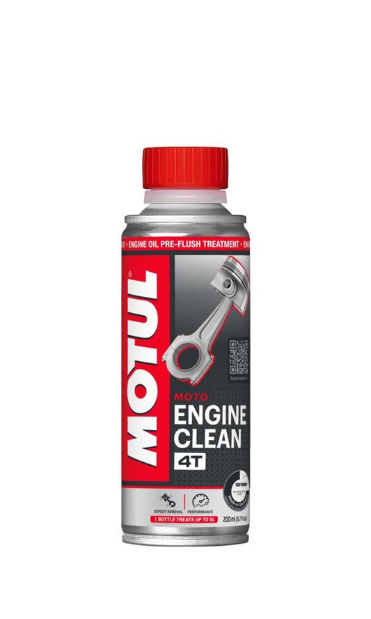 Motul motora tīrītājs pirms eļļas maiņas, tīroša motoreļļa piedeva 4-taktu dzinējiem, mazāk nodiluma un patēriņa, vairāk jaudas, Engine Clean Moto, 200 ml
