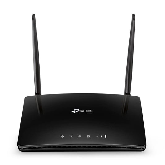 TP-Link TL-MR6400 LTE maršrutētājs, 4G maršrutētājs atbalsta SIM kartes, 4G Cat4 līdz 150 Mbit/s, WLAN 2.4GHz N300, 4x 100 Mbps porti, Plug and Play, līdz 32 ierīcēm, bērnu aizsardzība, viesu tīkls, melns