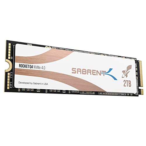 Sabrent M.2 NVMe SSD 2TB - 4800 MB/s lasīšana, PCIe 4.0, augsta veiktspēja, saderīgs ar datoriem un klēpjdatoriem.