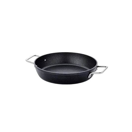 Fissler Adamant Serving Pan - Ø 28 cm, non-stick, scratch-resistant, high edge, induction compatible, black aluminum.