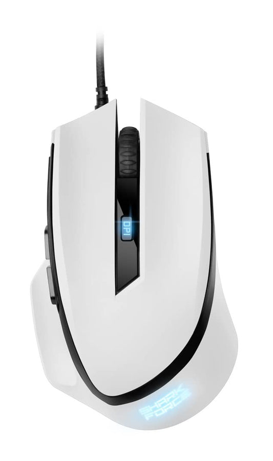 Sharkoon Shark Force II - White gaming mouse with customizable RGB lighting and ergonomic design.