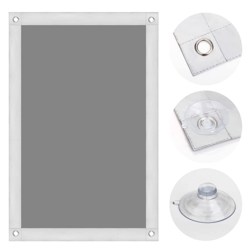 OBdeco termo rullo aizkars 100% aptumšojošs, saules aizsargrols VELUX jumta logiem, siltuma aizsardzība bez urbšanas ar piesūcekņiem, pelēks 60x115cm M08/308