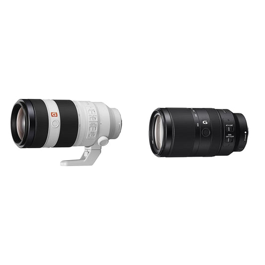Sony FE 100-400mm f/4.5-5.6 GM OSS | Pilna kadra, super teleobjektīvs, zoom objektīvs (SEL100400GM) & E 70-350mm f/4.5-6.3 G OSS | APS-C, super telezoom objektīvs (SEL70350G)