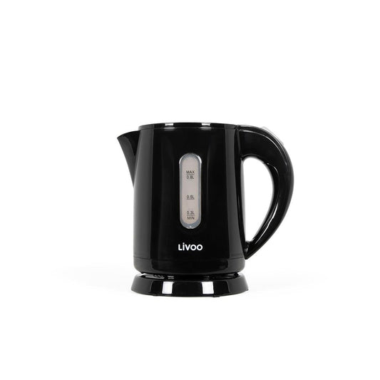 Livoo Mini ūdens vārītājs 0,8 L DOD114N - 800ml, 900-1100W, 360° bāze, kompakts un efektīvs ūdens vārīšanai.