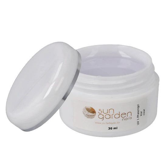 UV gēls nagiem Sun Garden Nails 1-Phasengel 30 ml, caurspīdīgs, All in One Gel, 3 in 1 UV gēls grunts kārtai, modelēšanai un noslēgumam