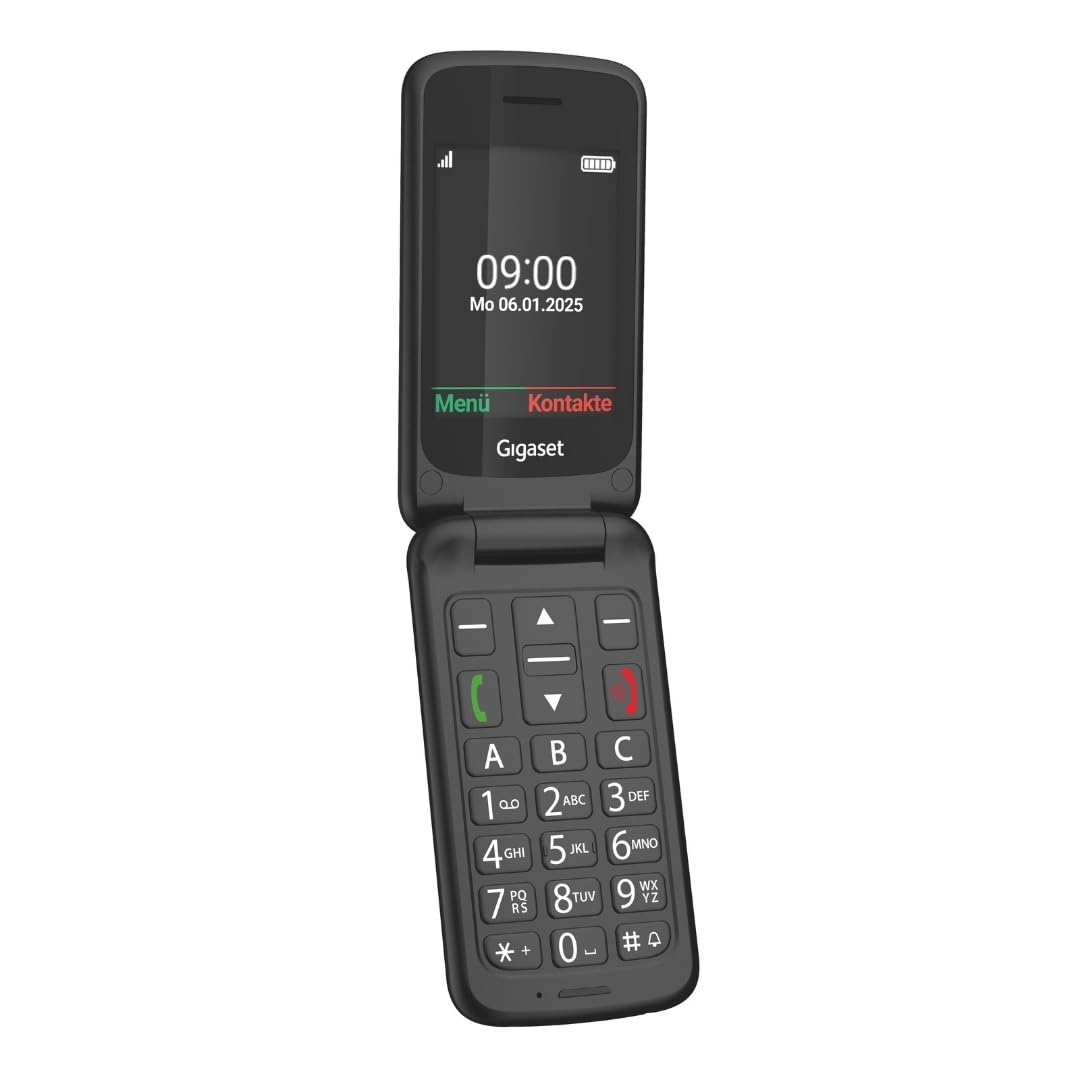 Salokāms tālrunis Gigaset GL595 ar SOS pogu, 2,8 Zoll krāsu displejs, melns