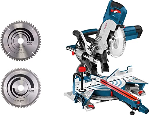 Bosch Professional GCM 8 SJL - 216mm blade, includes standard and Optiline Wood saw blades, Amazon exclusive set.